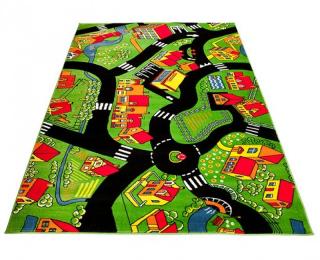 Detský koberec Happy cesty zelený (Kusový koberec rozmerov od)