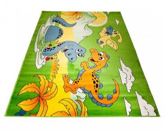 Detský koberec Happy Dinosaury zelený (Kusový koberec rozmerov)