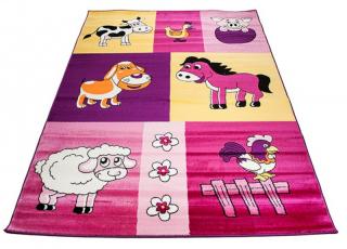 Detský koberec Happy Farma fialový (Kusový koberec rozmerov od)