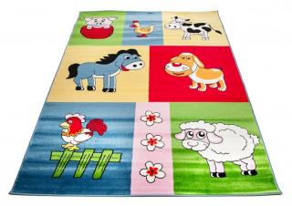 Detský koberec Happy Farma modrý (Kusový koberec rozmerov od)