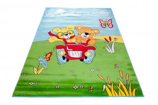 Detský koberec Happy Medvedíky modrý (Kusový koberec rozmerov)