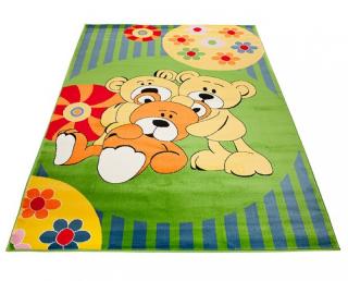 Detský koberec Happy Medvedíky zelený (Kusový koberec rozmerov)