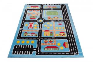 Detský koberec Happy modrý (Kusový koberec rozmerov od 80 x)