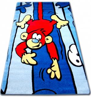Detský koberec Happy modrý - opica (Kusový koberec rozmerov od)