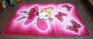 Detský koberec Happy ružový - motýle (Kusový koberec rozmerov)