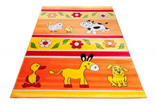 Detský koberec Happy zvieratká oranž (Kusový koberec rozmerov)