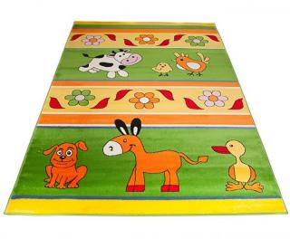 Detský koberec Happy zvieratká zelený (Kusový koberec rozmerov)