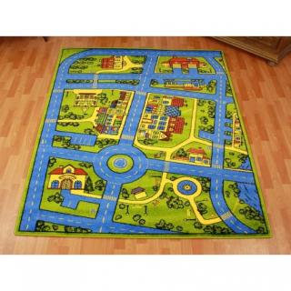 Detský koberec Mestečko modrý (Kusový koberec v rozmere 100 x)