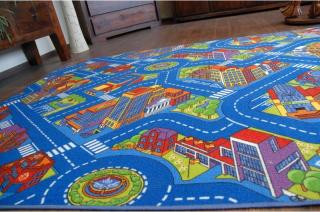 Detský kusový koberec Big City modrý (Koberec Big city rozmery)