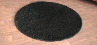 Koberec Shaggy Parisian čierny kruh (Čierny Shaggy koberec)
