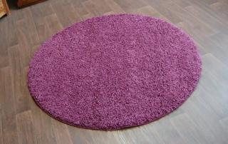 Koberec Shaggy Parisian fialový kruh (Fialový Shaggy koberec)