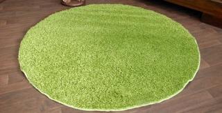 Koberec Shaggy Parisian zelený kruh (Zelený Shaggy koberec)
