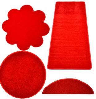 Kusový koberec Eton červený (Červený koberec v tvare:  kruh,)