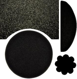 Kusový koberec Eton čierny (Čierne koberce v tvare:  kruh,)