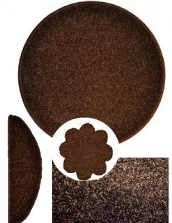 Kusový koberec Eton hnedý (Hnedé koberce v tvare:  kruh, kvet,)