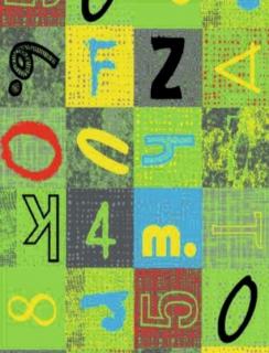 Metrážový detský koberec Alphabet 212 (Detský slučkový koberec)