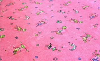 Metrážový detský koberec Happy 431 ružový (Detský slučkový)