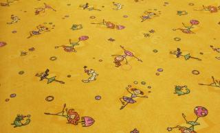 Metrážový detský koberec Happy 504 žltý (Detský slučkový)