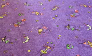Metrážový detský koberec Happy 896 fialový (Detský slučkový)