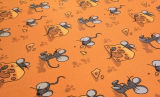 Metrážový detský koberec myši Oscar 004 béžový (Detský)