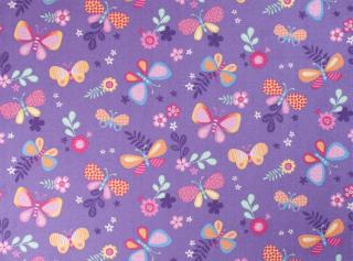 Metrážový detský koberec Papillon fialový, tyrkys alebo ružový ()