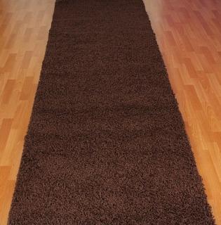 Shaggy koberec Parisian hnedý 80 x 400cm (Hnedý shaggy koberec)