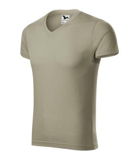 146 SLIM FIT V-NECK TRIČKO PÁNSKE malfini 28 SVETLÁ KHAKI