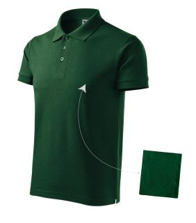 212 Pánska bavlnená polokošeľa COTTON MALFINI D3 DARK GREEN