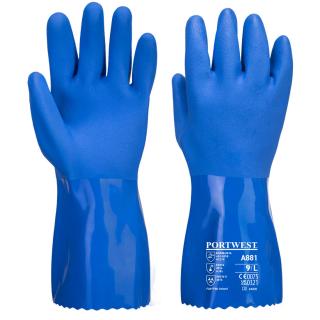 A881 - Modré rukavice PVC Chem Portwest