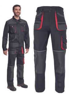 Bavlnené montérkové nohavice do pásu FF HANS čierna/antracit