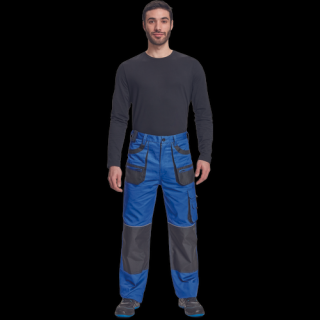 Bavlnené montérkové nohavice do pásu FF HANS modrá/antracit