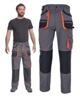 Bavlnené montérkové nohavice do pásu FF HANS sivá/antracit