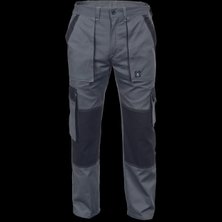 Bavlnené montérkové nohavice MAX SUMMER do pásu antracit/čierna