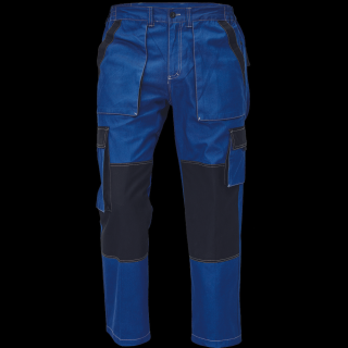 Bavlnené montérkové nohavice MAX SUMMER do pásu modrá/čierna