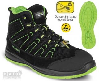 Bezpečnostná kotníková obuv ADAMANT ALEGRO GREEN HIGH S1P ESD ()