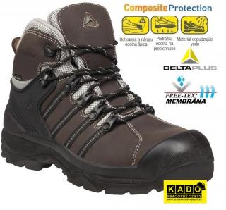 Bezpečnostná treková obuv DELTAPLUS NOMAD S3 s membránou hneda ()