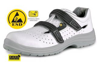 Bezpečnostné sandále ESD PINE S1 CXS BIELO/SIVÉ (EN ISO 20345)