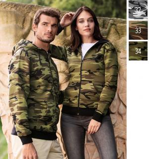 Dámska mikina CAMO ZIPPER C20 MALFINI