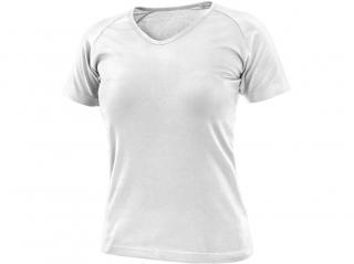 Dámske bavlnené tričko s elastanom do V ELLA CXS 180g biele