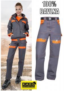 Dámske nohavice do pásu COOL TREND WOMAN sivo/oranžové + opasok ()