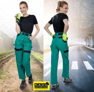 Dámske nohavice do pásu COOL TREND WOMAN zeleno/čierne + opasok ()