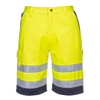 L043 - Hi-Vis ľahké polybavlnené šortky Portwest žltá/navy