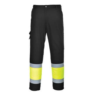 L049 - Hi-Vis Combat ľahké dvojfarebné nohavice Portwest čierna/žltá