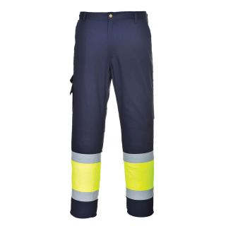 L049 - Hi-Vis Combat ľahké dvojfarebné nohavice Portwest navy/žltá