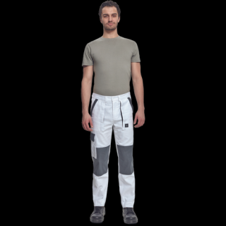Montérkové bavlnené nohavice do pásu MAX NEO CERVA biela/sivá