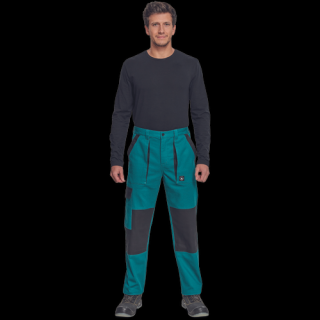 Montérkové bavlnené nohavice do pásu MAX NEO CERVA zelená/čierna
