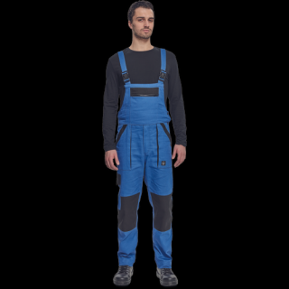 Montérkové bavlnené nohavice na traky MAX NEO CERVA modro/čierne
