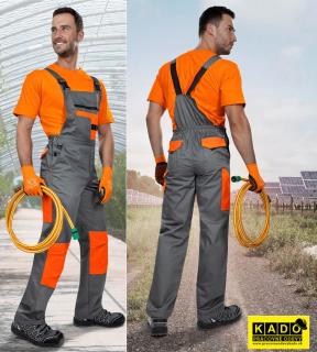 Montérkové nohavice s náprsenkou 2STRONG 03 ARDON sivo/oranžové ()