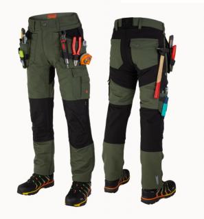 Montérkové strečové nohavice EREBOS BENNON PROMACHER zeleno/čierne