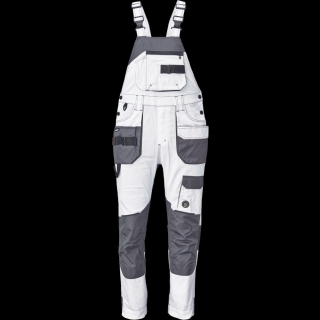 Montérkové trakové nohavice DAYBORO ČERVA bielo/sivé